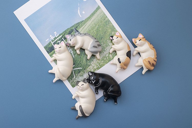wholesale japanese 3d fridge magnets, fresh and cute pet small animals cats, ins decorative magnets, cartoon nordic style factory direct