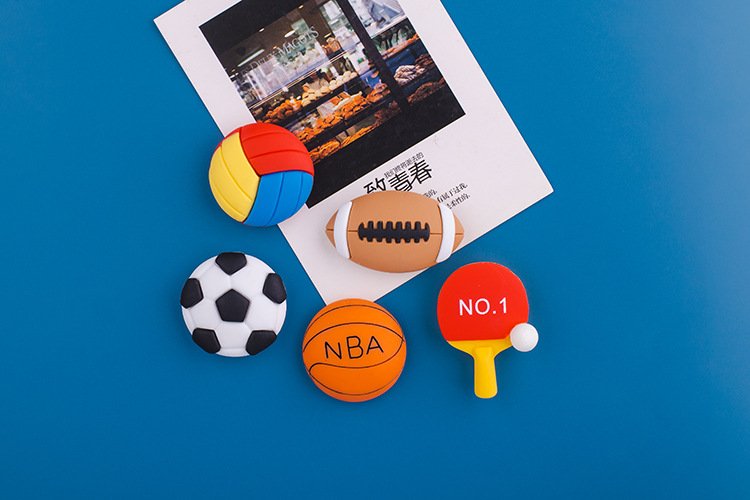 wholesale creative soccer, basketball, and volleyball fridge magnets, internet-famous minimalist style, creative 3d home decorative magnetic clips, ironstone factory direct