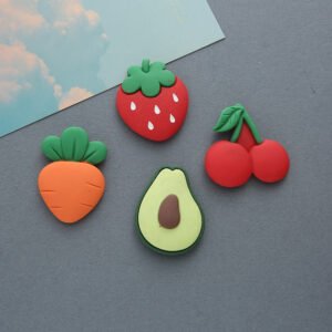 wholesale cute strawberries, carrots, avocados, cherries fruit fridge magnets, 3d  factory direct