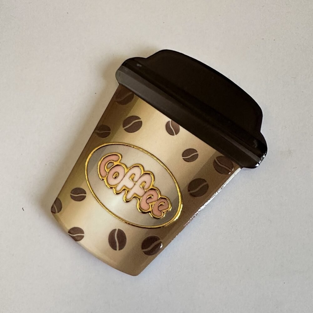 wholesale gold-plated 3d embossed coffee cup-shaped fridge magnets, waterproof creative ceramic for home daily use factory direct