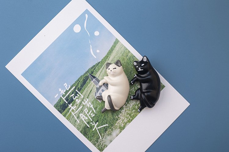wholesale japanese 3d fridge magnets, fresh and cute pet small animals cats, ins decorative magnets, cartoon nordic style factory direct