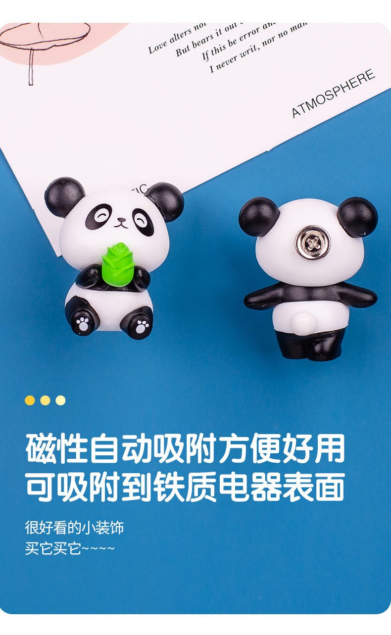 wholesale adorable panda fridge magnets, magnetic attraction, 3d creative travel cultural souvenirs, gifts, magnetic home decorations factory direct