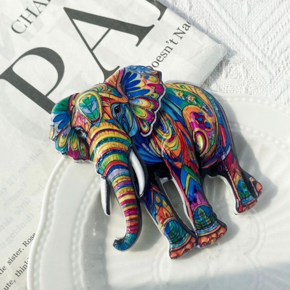 wholesale adorable elephant fridge magnets with bohemian style patterns, resin material and 3d embossed craftsmanship, souvenirs for travel factory direct