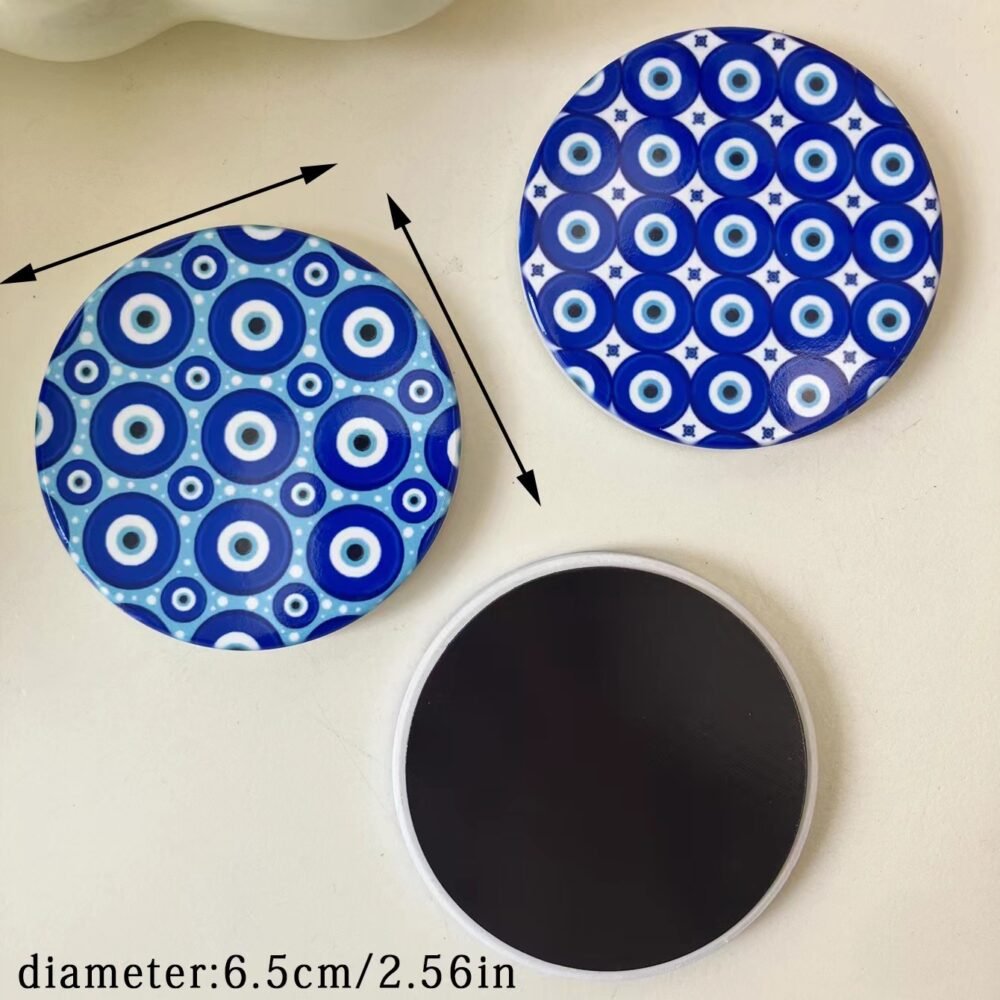 wholesale round angel eye ceramic fridge magnets, suitable for amazon cross-border european and american markets, home daily decorative magnets factory direct