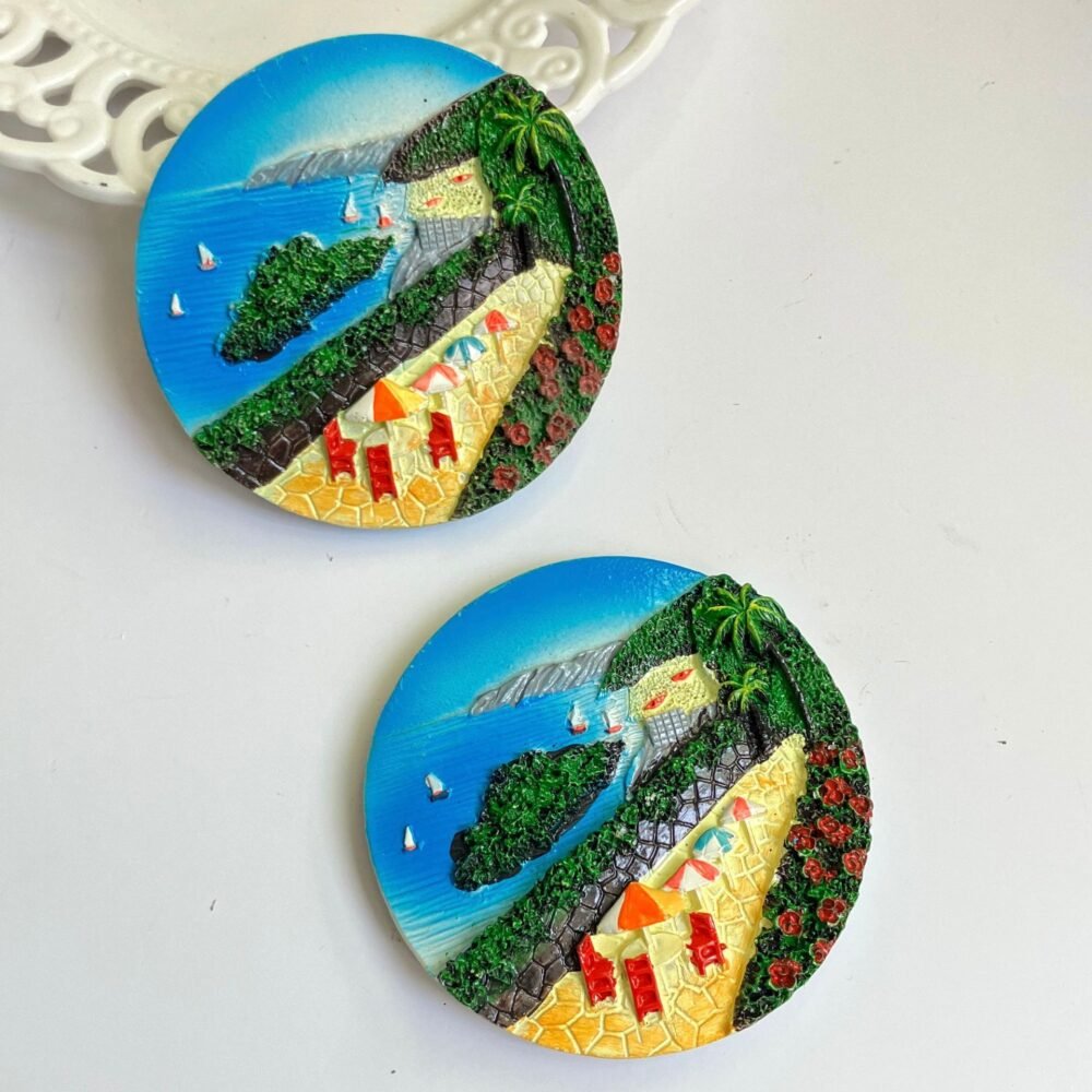 wholesale malaga geometric 3d landmark building resin hand-painted large fridge magnets for home decoration factory direct