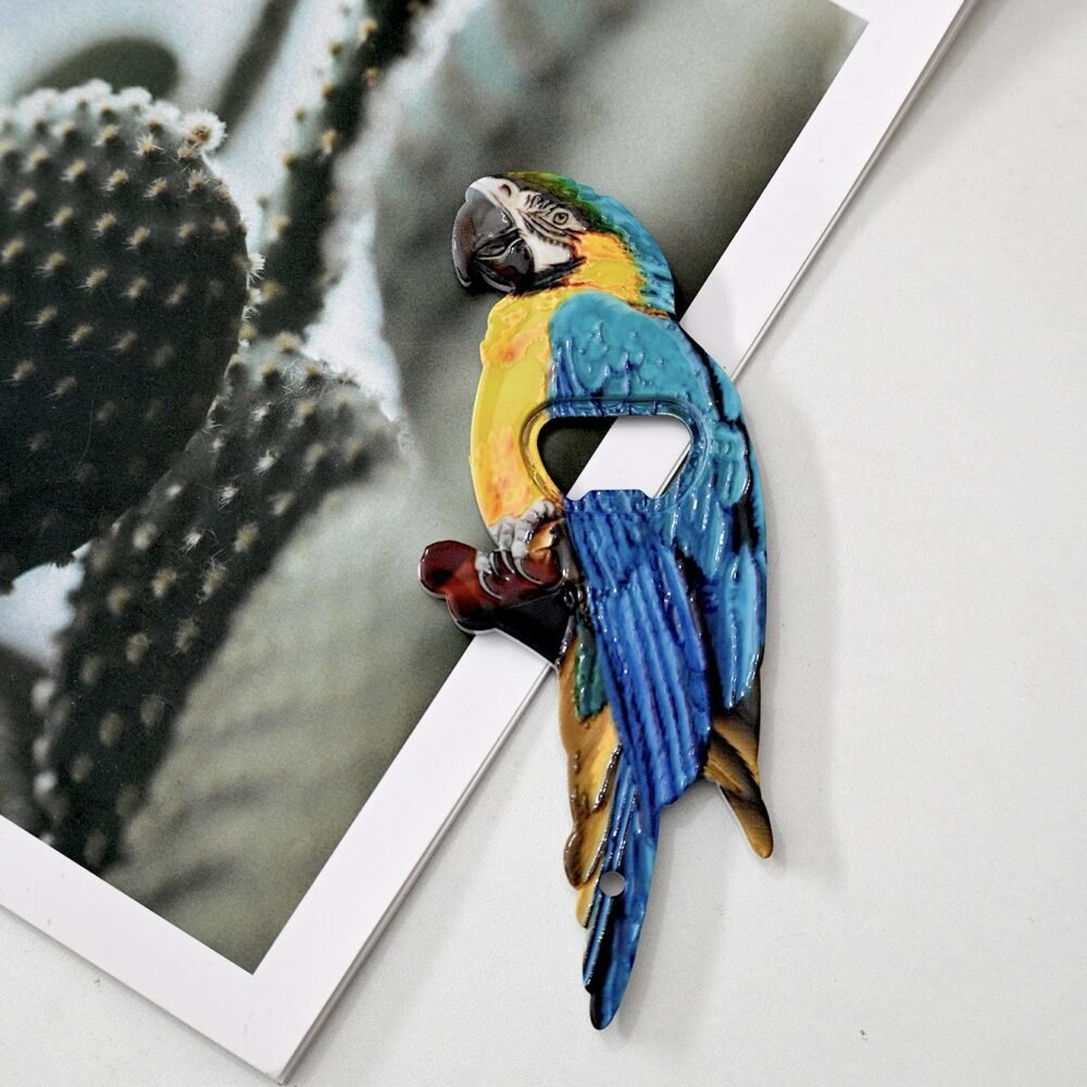 wholesale parrot bottle opener fridge magnets, melamine material with embossed craftsmanship, cute fridge magnets with colorful patterns factory direct wholesale parrot bottle opener fridge magnets, melamine material with embossed craftsmanship, cute fridge magnets with colorful patterns factory direct