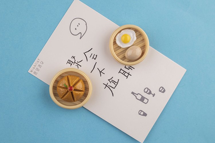 wholesale food fridge magnets: steamed chicken feet, steamed sweet potatoes, steamed flower rolls, steamed eggs, steamed corn, steamed fermented rice cake factory direct