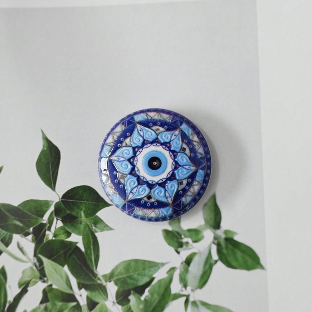 wholesale round evil eye pattern fridge magnets with 3d printed circular embossing for home decoration and daily use factory direct