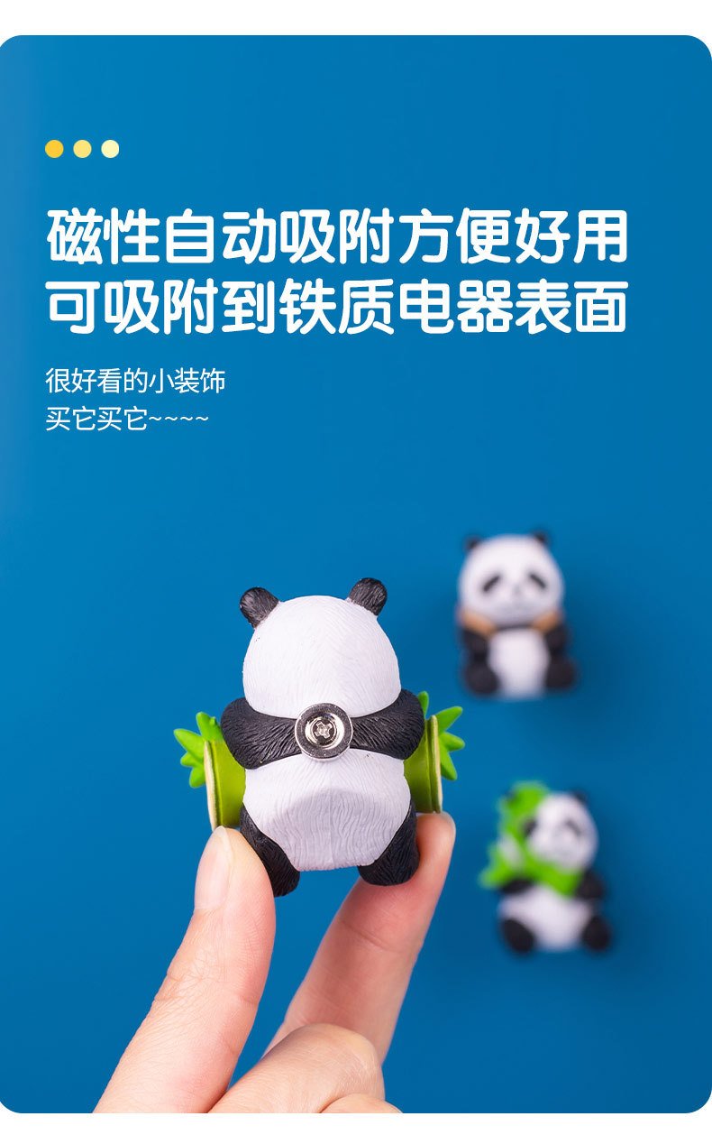 wholesale adorable panda fridge magnets, magnetic attraction, 3d creative travel cultural souvenirs, gifts, magnetic home decorations factory direct
