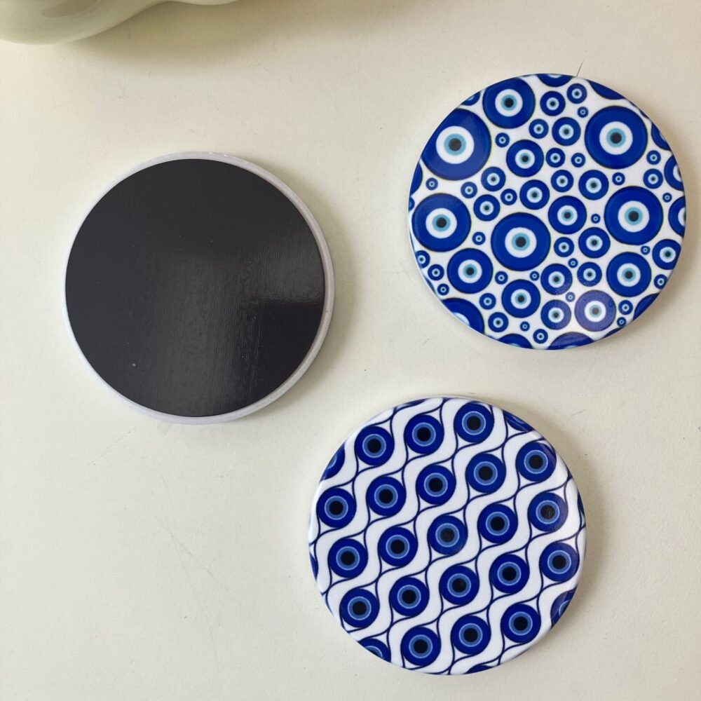 wholesale round angel eye ceramic fridge magnets, suitable for amazon cross-border european and american markets, home daily decorative magnets factory direct