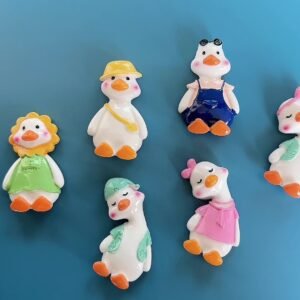 wholesale minimalist creative cartoon cute leaning duck magnetic resin fridge magnets, 3d magnetic attraction for home decoration factory direct