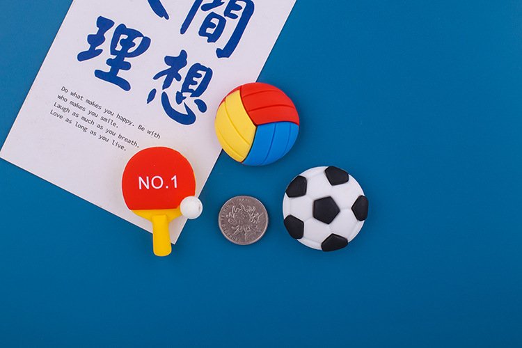 wholesale creative soccer, basketball, and volleyball fridge magnets, internet-famous minimalist style, creative 3d home decorative magnetic clips, ironstone factory direct