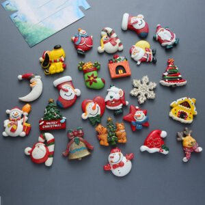 wholesale adorable 3d resin christmas tree fridge magnets, ironstone magnetic stickers, creative message stickers, decorations, children&apos;s early education stickers factory direct