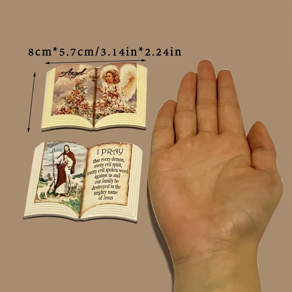 wholesale book-shaped ceramic fridge magnets, religious book design, suitable for home daily use and festival gifts, decorative fridge magnets factory direct