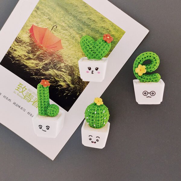 wholesale love cactus and small succulents, nordic plants, ins magnetic fridge magnets, 3d resin, museum and bookstore cultural and creative products factory direct