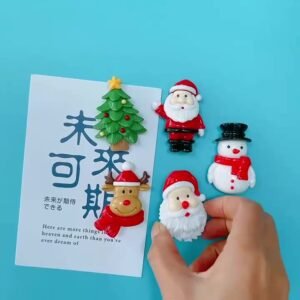 wholesale 3d christmas fridge magnets, magnetic stickers, santa claus, reindeer, christmas tree, santa&apos;s head, snowman factory direct