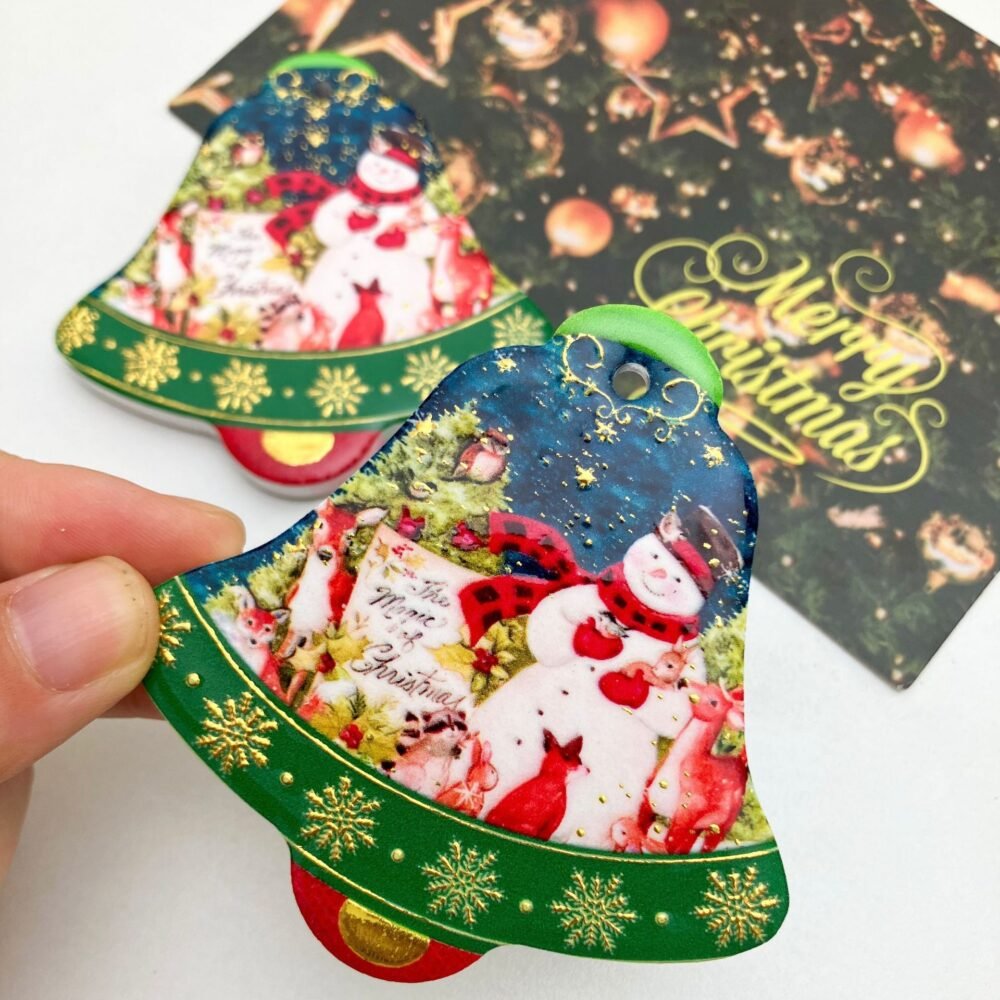 wholesale bell christmas ceramic fridge magnets, gold-plated craftsmanship, 3d texture, unique and creative fridge magnets factory direct