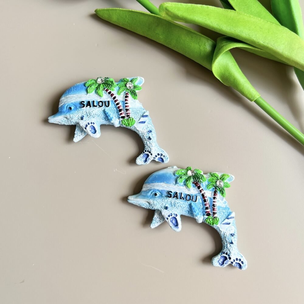wholesale dolphin and crab cute resin fridge magnets, hand-painted ocean style for home daily use factory direct