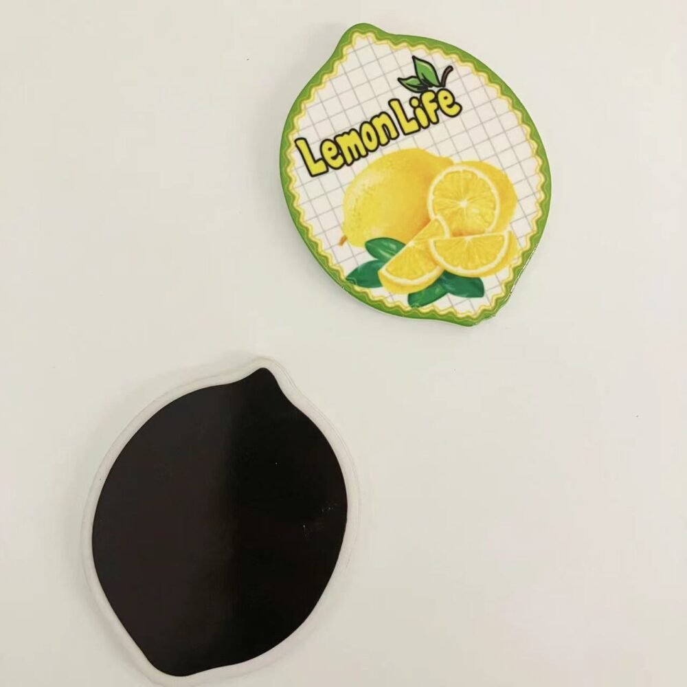 wholesale ceramic fridge magnets, lemon shape, refreshing summer home decoration factory direct