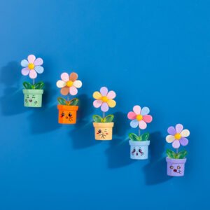 wholesale shaking head rainbow flower magnetic stickers, creative fridge magnets, fixing instant photo message whiteboard stickers factory direct