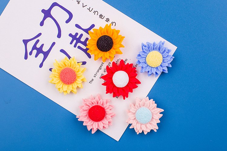 wholesale flower magnetic stickers, sunflower thumbtacks, flat head nails, kindergarten creative ins art thumbtacks, message decorations factory direct