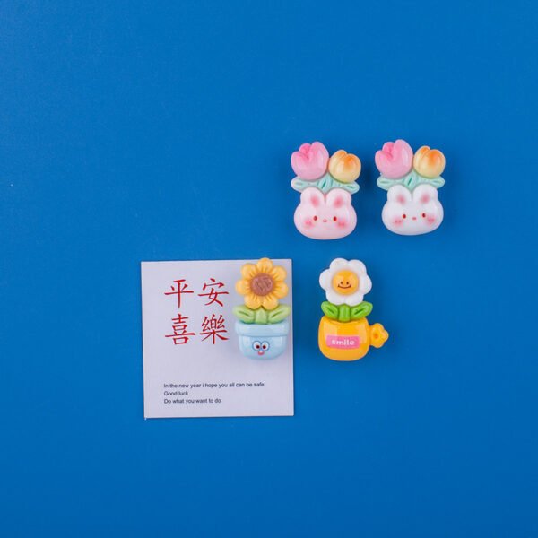 wholesale cactus fridge magnets, creative cute cartoon 3d magnetic stickers, iron decorative message stickers factory direct