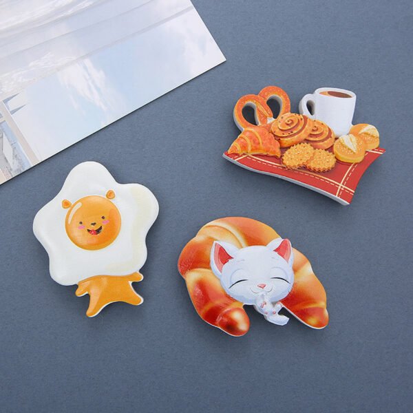 wholesale pet food fridge magnets: hamburgers, bread, fried eggs, cheese, bacon, sandwiches, hot dogs, snacks factory direct
