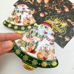 wholesale bell christmas ceramic fridge magnets, gold-plated craftsmanship, 3d texture, unique and creative fridge magnets factory direct