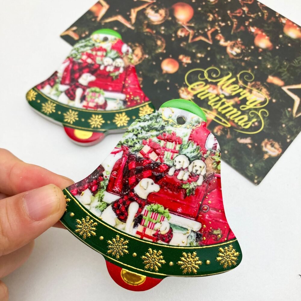 wholesale bell christmas ceramic fridge magnets, gold-plated craftsmanship, 3d texture, unique and creative fridge magnets factory direct
