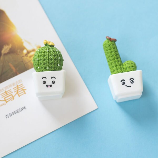 wholesale creative love cactus-shaped fridge magnets, magnetic stickers, green plant magnetic stickers, ironstone, message board stickers, note stickers factory direct