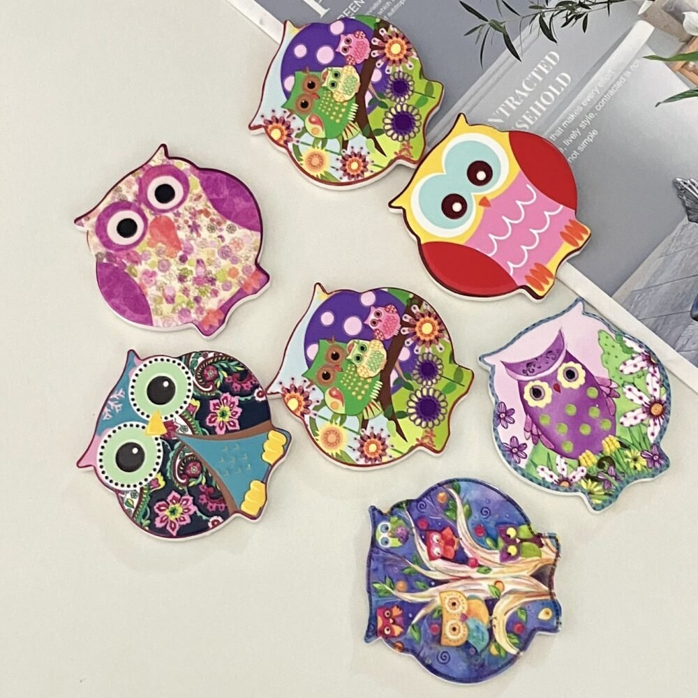 wholesale owl ceramic fridge magnets with embossed craftsmanship and 3d texture for home daily decorations factory direct