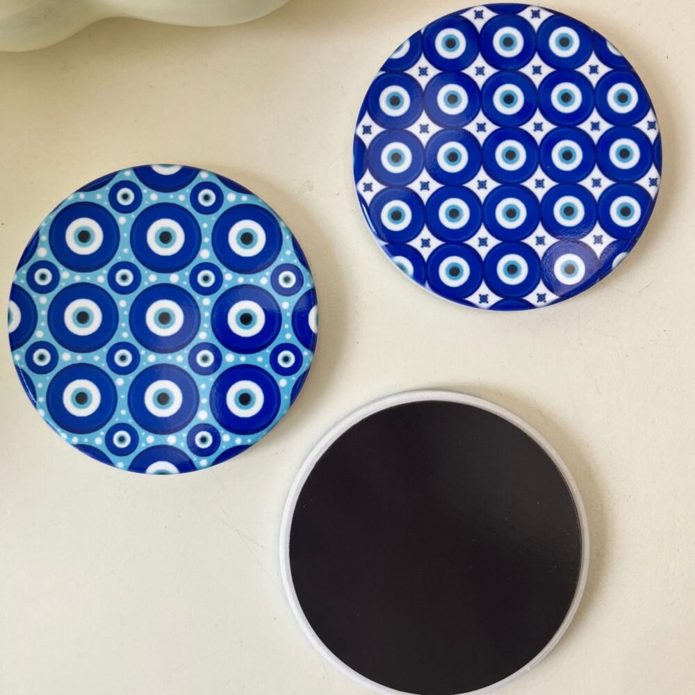 wholesale round angel eye ceramic fridge magnets, suitable for amazon cross-border european and american markets, home daily decorative magnets factory direct