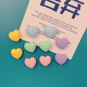 wholesale creative japanese style heart-shaped sandblasted retro color fridge magnets, photo wall instant photo magnets, ins message board decoration factory direct