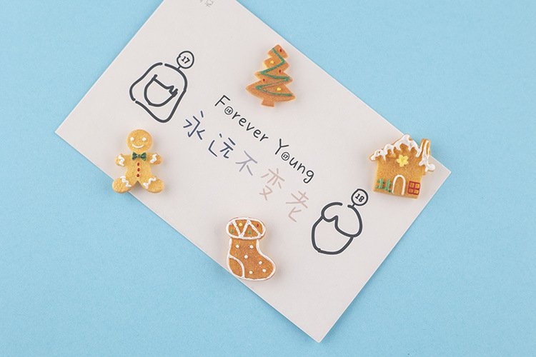 wholesale gingerbread man christmas cookies creative fridge magnets, snowman, gift, strong magnetic stickers, home early education decorations factory direct