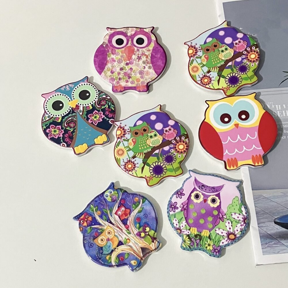 wholesale owl ceramic fridge magnets with embossed craftsmanship and 3d texture for home daily decorations factory direct