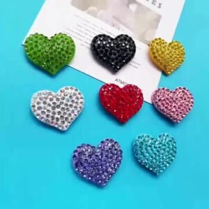 wholesale fully beaded red heart fridge magnets, magnetic stickers, peach heart, couples&apos; wedding decorative stickers, 3d resin heart-shaped magnetic stickers factory direct