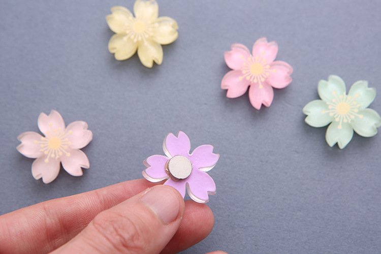 wholesale cherry blossom fridge magnets, creative magnets, korean cartoon, cute resin message magnets, photo stickers factory direct