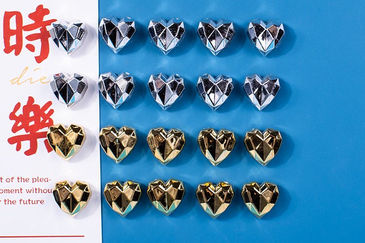 wholesale adorable 3d electroplated heart fridge magnets, magnetic stickers for children's early education whiteboards, decorative stickers, magnets factory direct