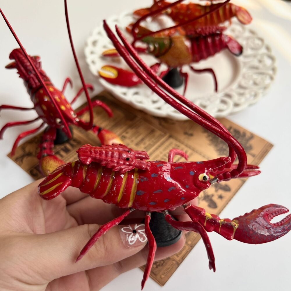 wholesale adorable realistic lobster-shaped fridge magnets with movable limbs, colorful painted design for home daily use factory direct