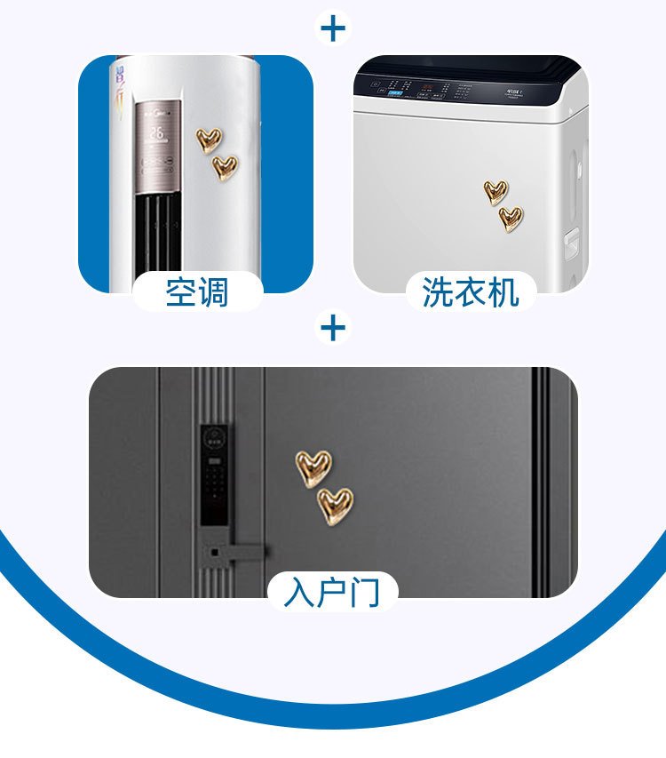 wholesale creative electroplated heart-shaped glossy retro color fridge magnets, photo wall instant photo magnets, ins message board decoration factory direct