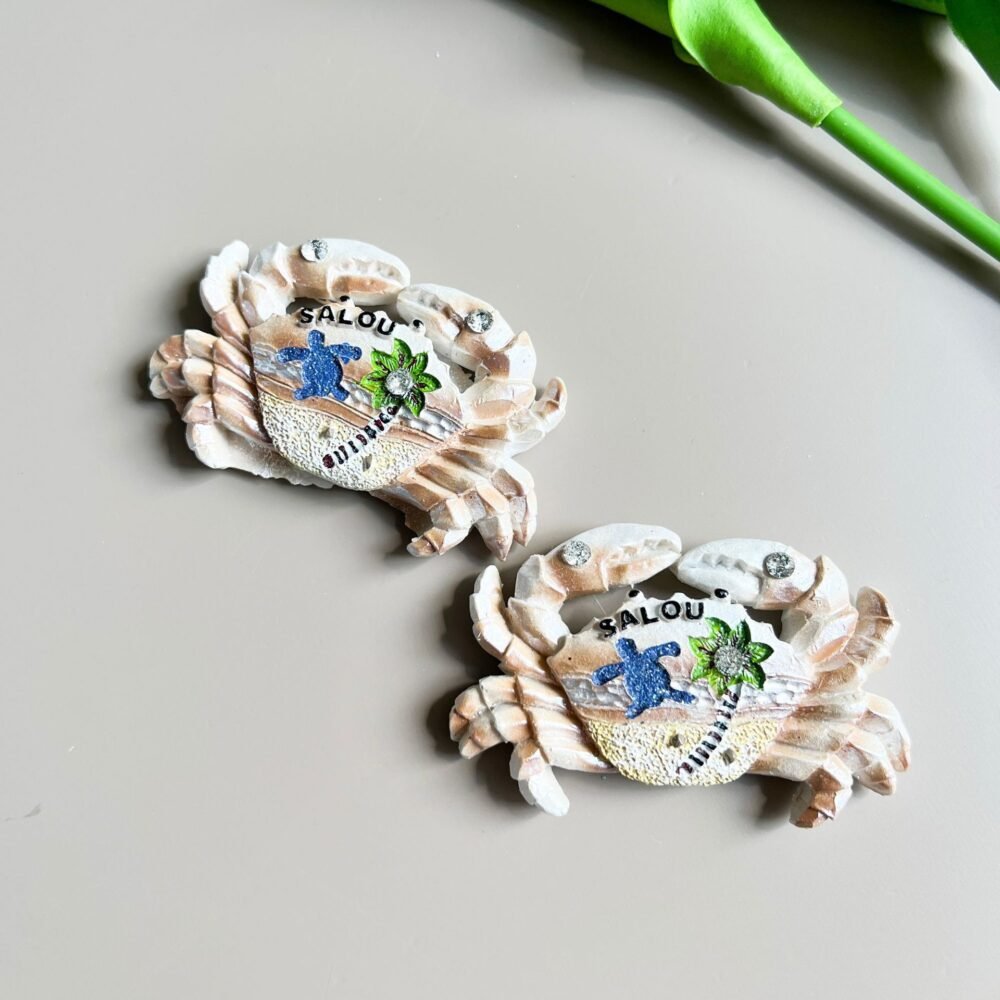 wholesale dolphin and crab cute resin fridge magnets, hand-painted ocean style for home daily use factory direct