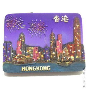hong kong tourist souvenir fridge magnet hong kong night view 01