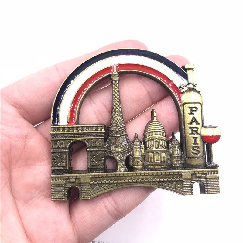 metal fridge magnets tourist souvenirs oem shanghai paradise