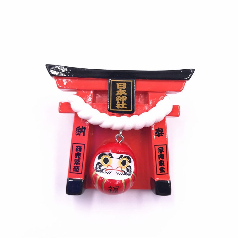 japanese high-end shrine resin refrigerator stickers osaka mount fuji lucky cat dancer bell magnetic creative