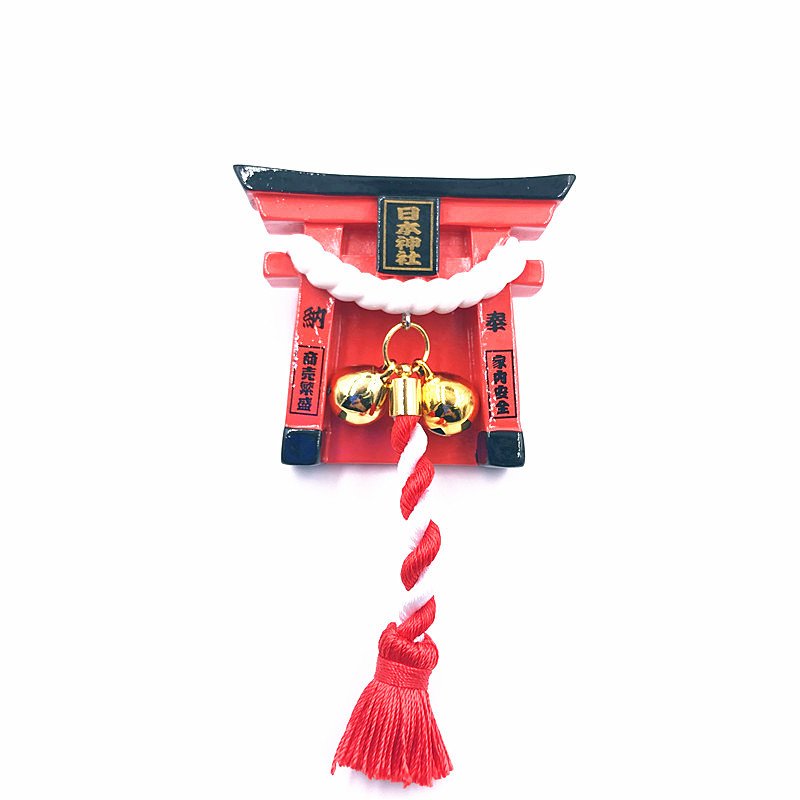 japanese high-end shrine resin refrigerator stickers osaka mount fuji lucky cat dancer bell magnetic creative