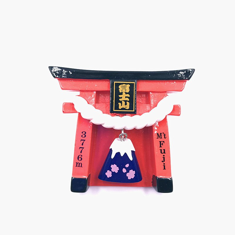 japanese high-end shrine resin refrigerator stickers osaka mount fuji lucky cat dancer bell magnetic creative