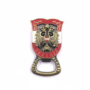 metal refrigerator magnet tourist souvenir oem austrian national emblem bottle opener