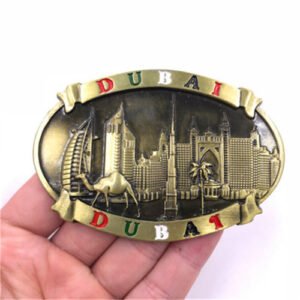 dubai metal fridge magnet oval panorama