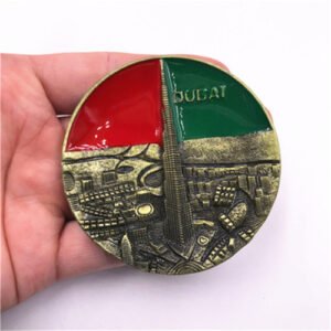 dubai metal fridge magnet round burj khalifa