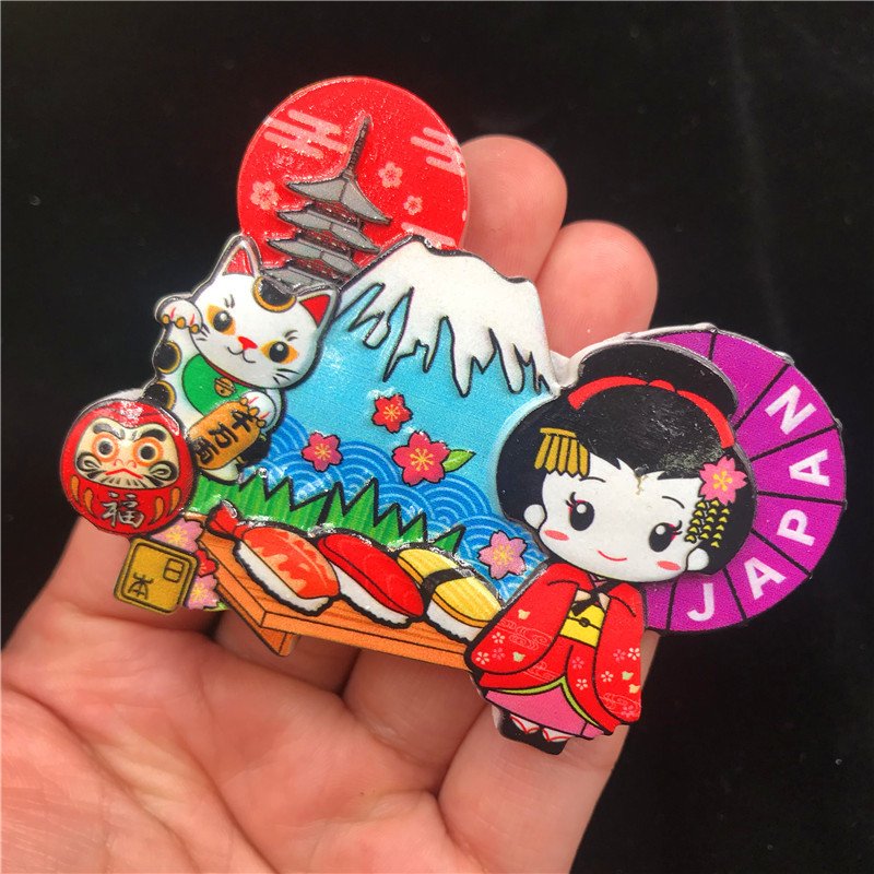 japanese tourist souvenir refrigerator magnet wholesale fan-shaped dancer 1